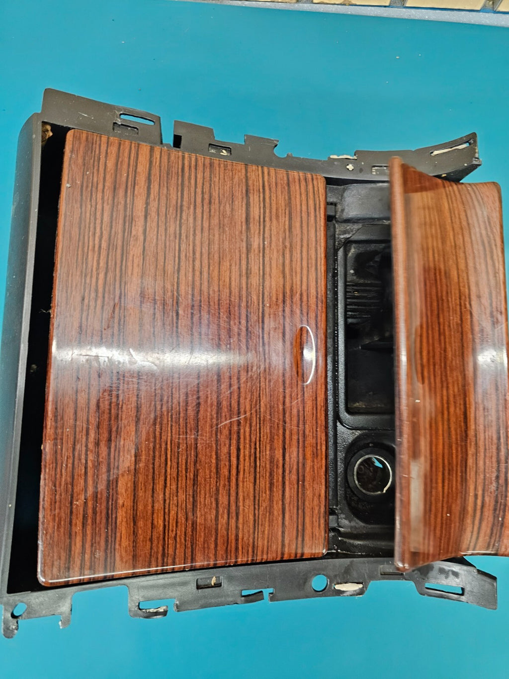🔥99-02 CHEVY GMC Center Console Dash Trim Panel Ashtray Cup Drink Holder WOOD