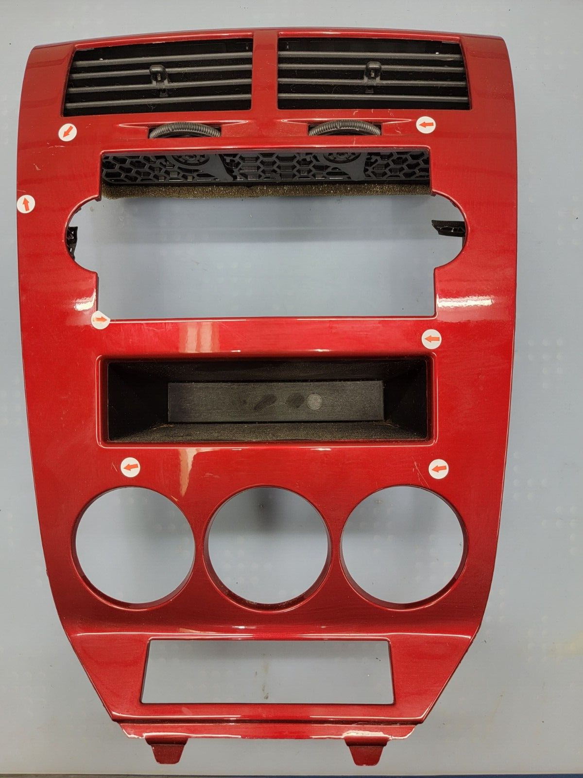 🔥07-09 Dodge CALIBER Dash Radio Center BEZEL Climate Dash Trim Vents Red B15