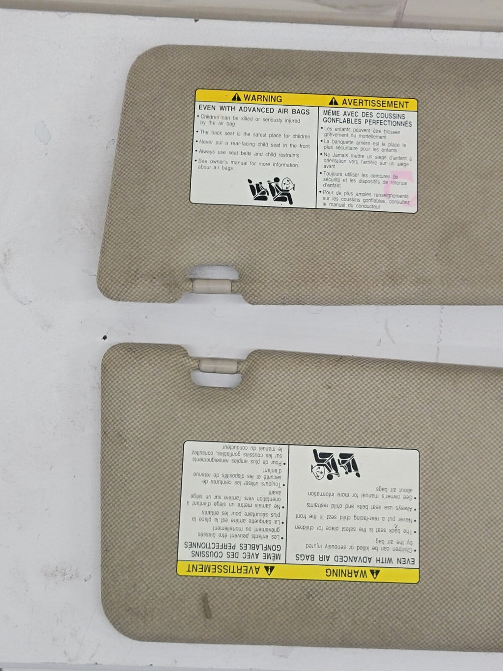 🔥2007-2012 Nissan Versa Sun Visor sunvisor  driver & passenger set LIGHT GRAY