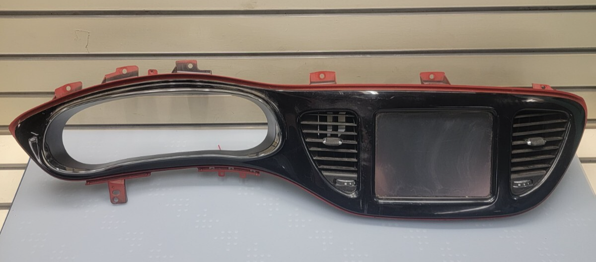 🔥13- 16 DODGE DART CLUSTER RADIO BEZEL WITH NAVIGATION DISPLAY SCREEN black/red