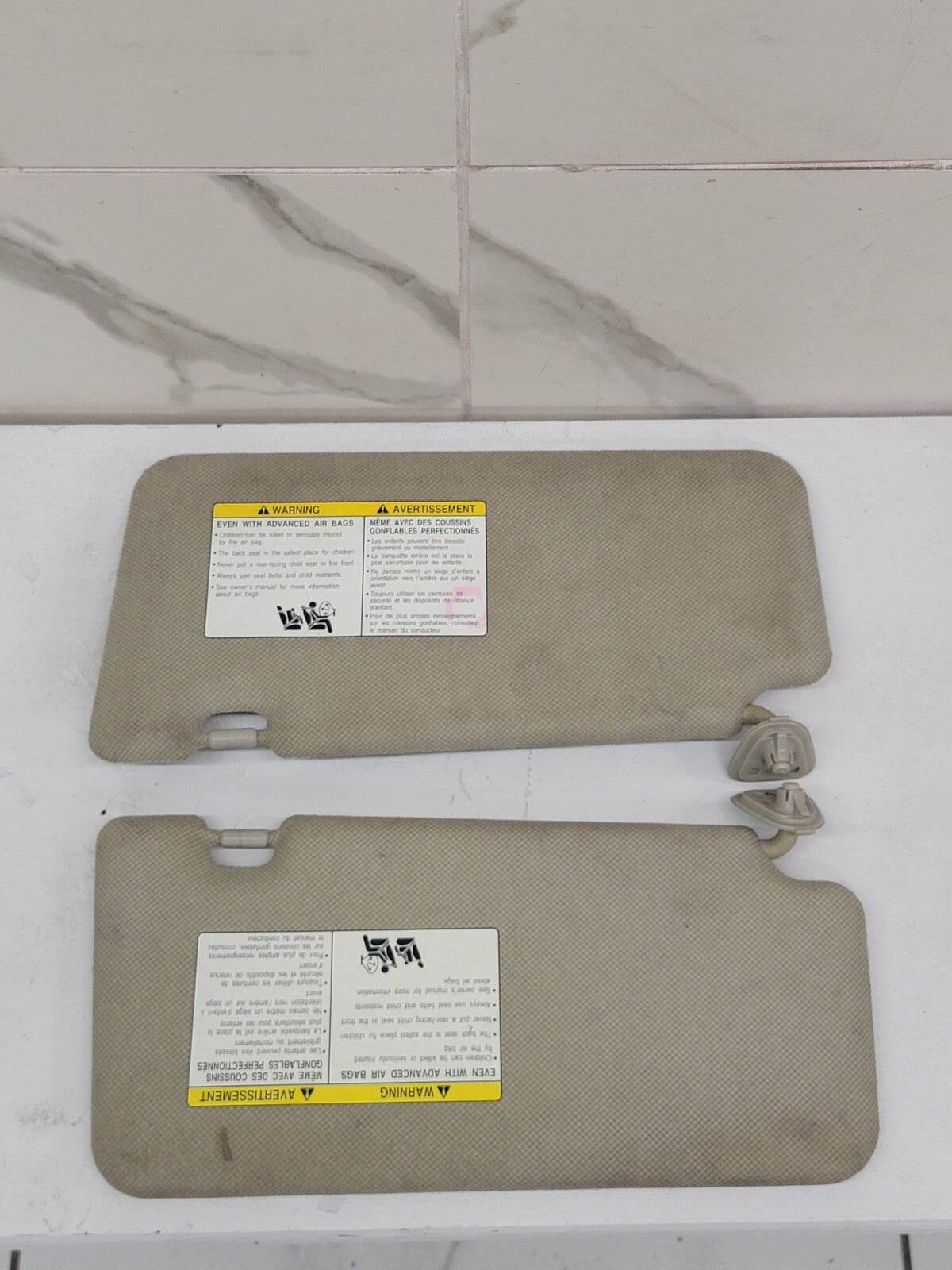 🔥2007-2012 Nissan Versa Sun Visor sunvisor  driver & passenger set LIGHT GRAY