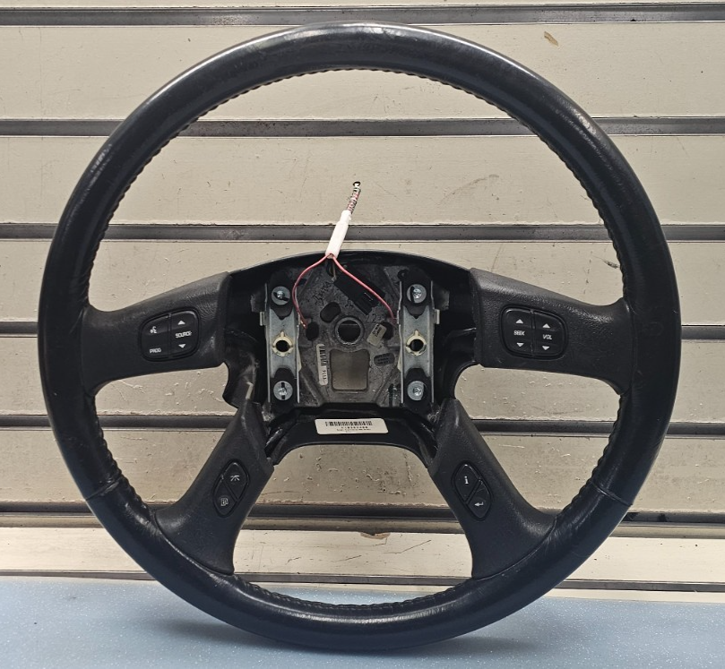 🔥03-06 SILVERADO SIERRA TAHOE SUBURBAN STEERING WHEEL COLUMN LEATHER BLACK
