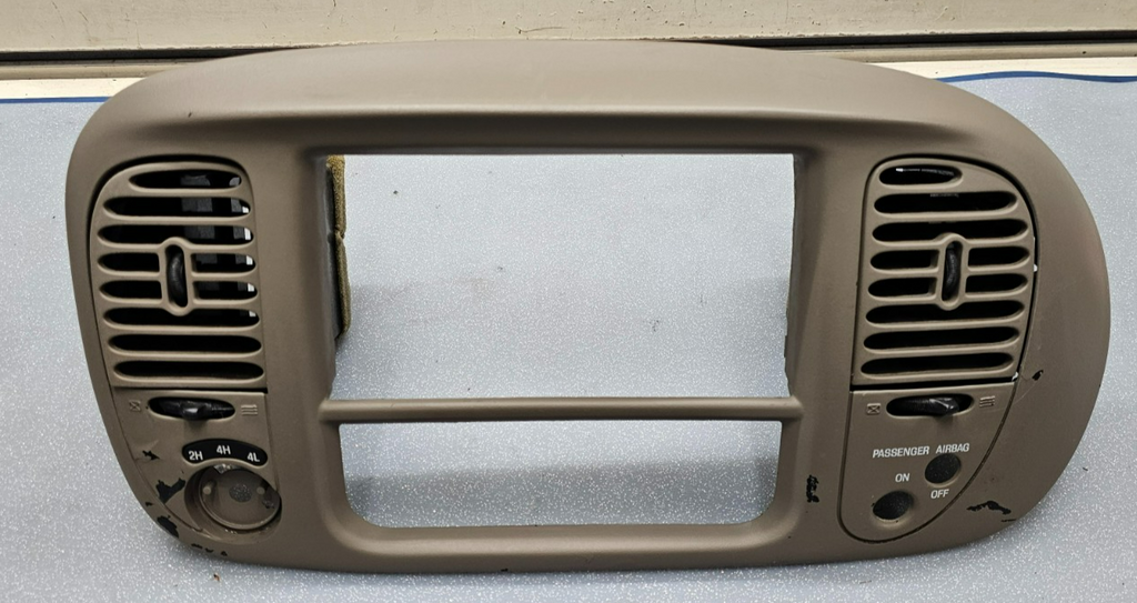 🔥97-03 Ford F150 Center Dash AM FM Radio Climate Trim Stereo BEZEL Panel TAN