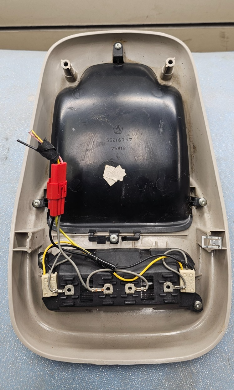 🔥98-02 Dodge RAM Front Overhead Console DOME Map Light Lamp Roof Storage Tan