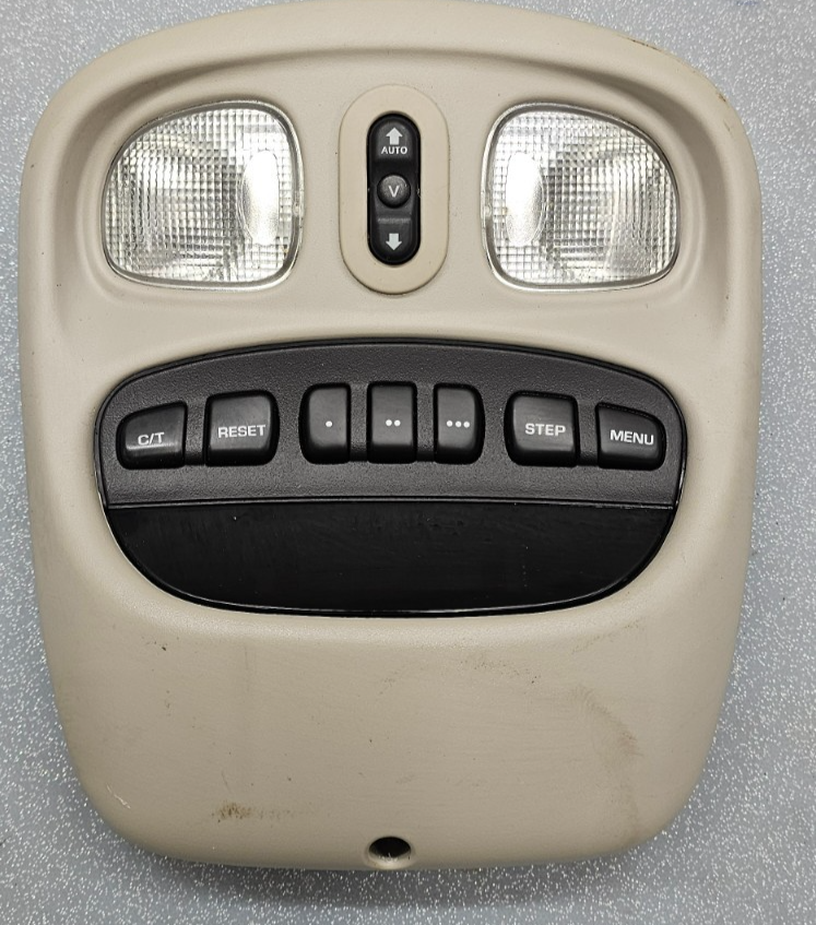05-07 Jeep Liberty KJ Overhead Console Interior Dome Map Light Lamp Assembly Tan