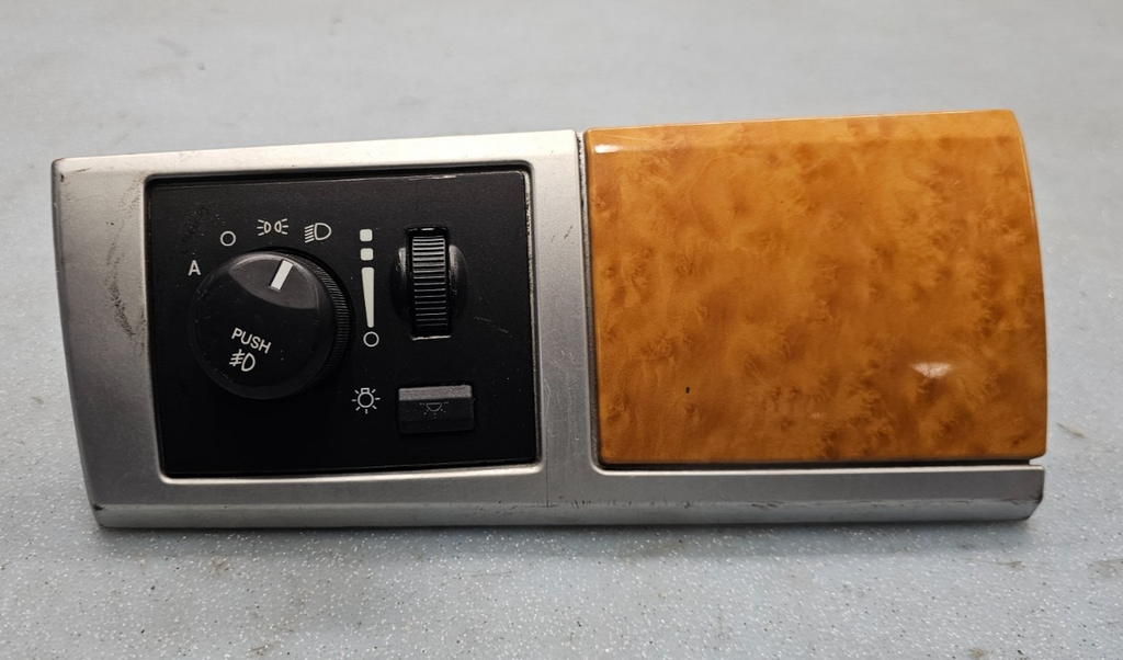 🔥08-10 Grand Caravan Town Country Dash Headlight Switch Bezel Trim Silver/Wood