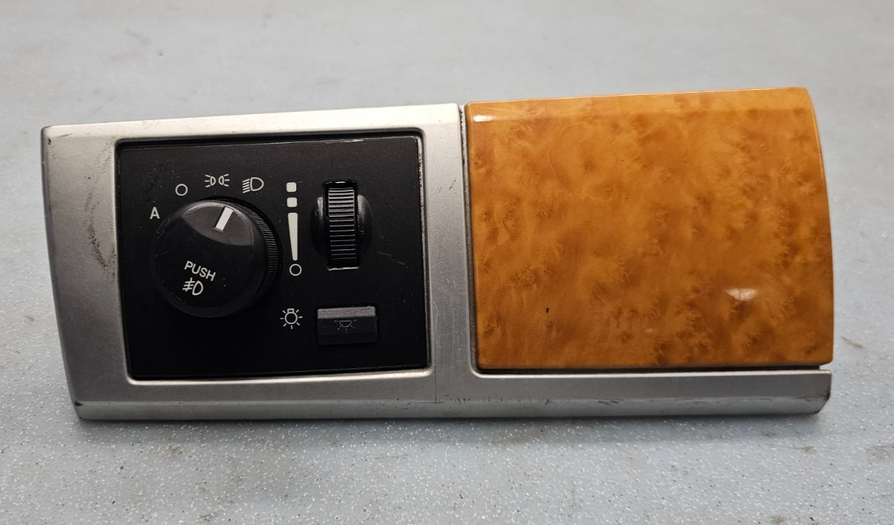 🔥08-10 Grand Caravan Town Country Dash Headlight Switch Bezel Trim Silver/Wood