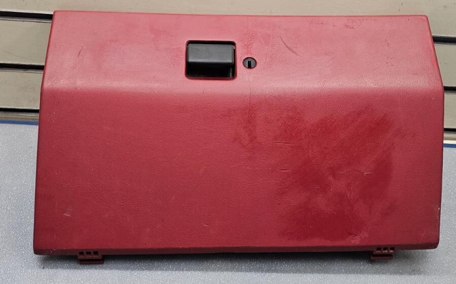 87-91 Ford F150 F250 F350 Dash Glove Box Storage Compartment Panel Assembly Red