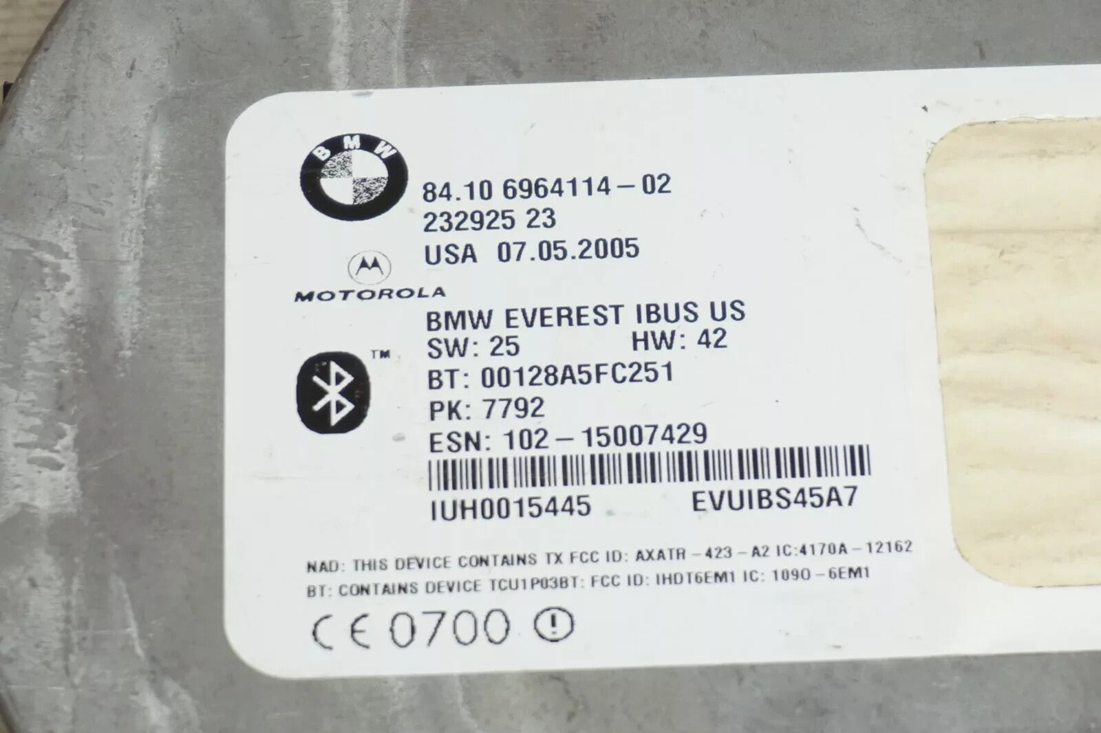 🔥01-05 BMW X5 E53 3.0L BLUETOOTH TELEMATICS COMMUNICATION CONTROL MODULE UNIT