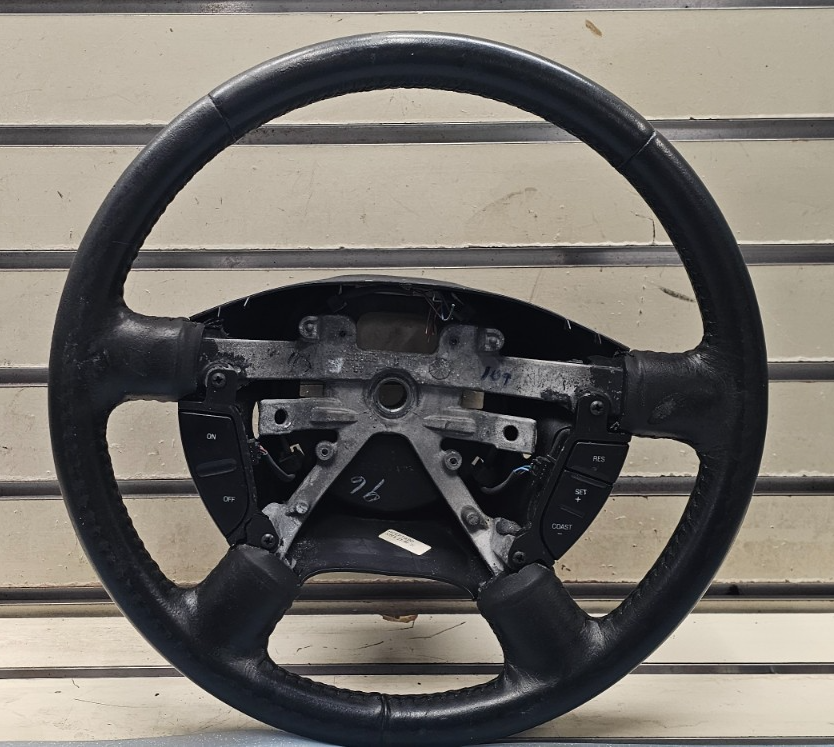 🔥02-05 Explorer Left Driver Steering Column Wheel Leather Cuise Assembly Black