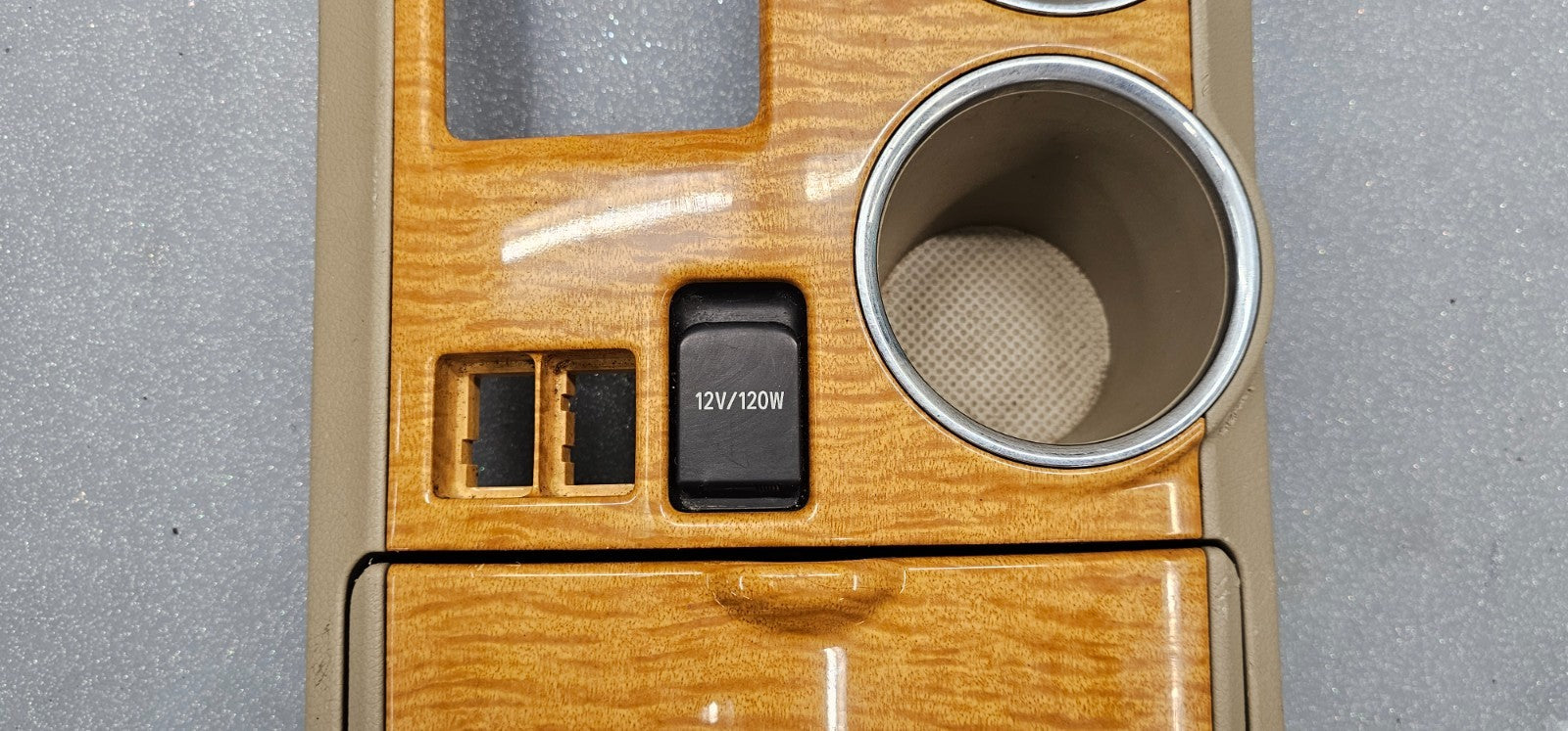 🔥08-10 HIGHLANDER FRONT CENTER SHIFTER BEZEL PANEL CUP DRINK HOLDER WOOD OEM