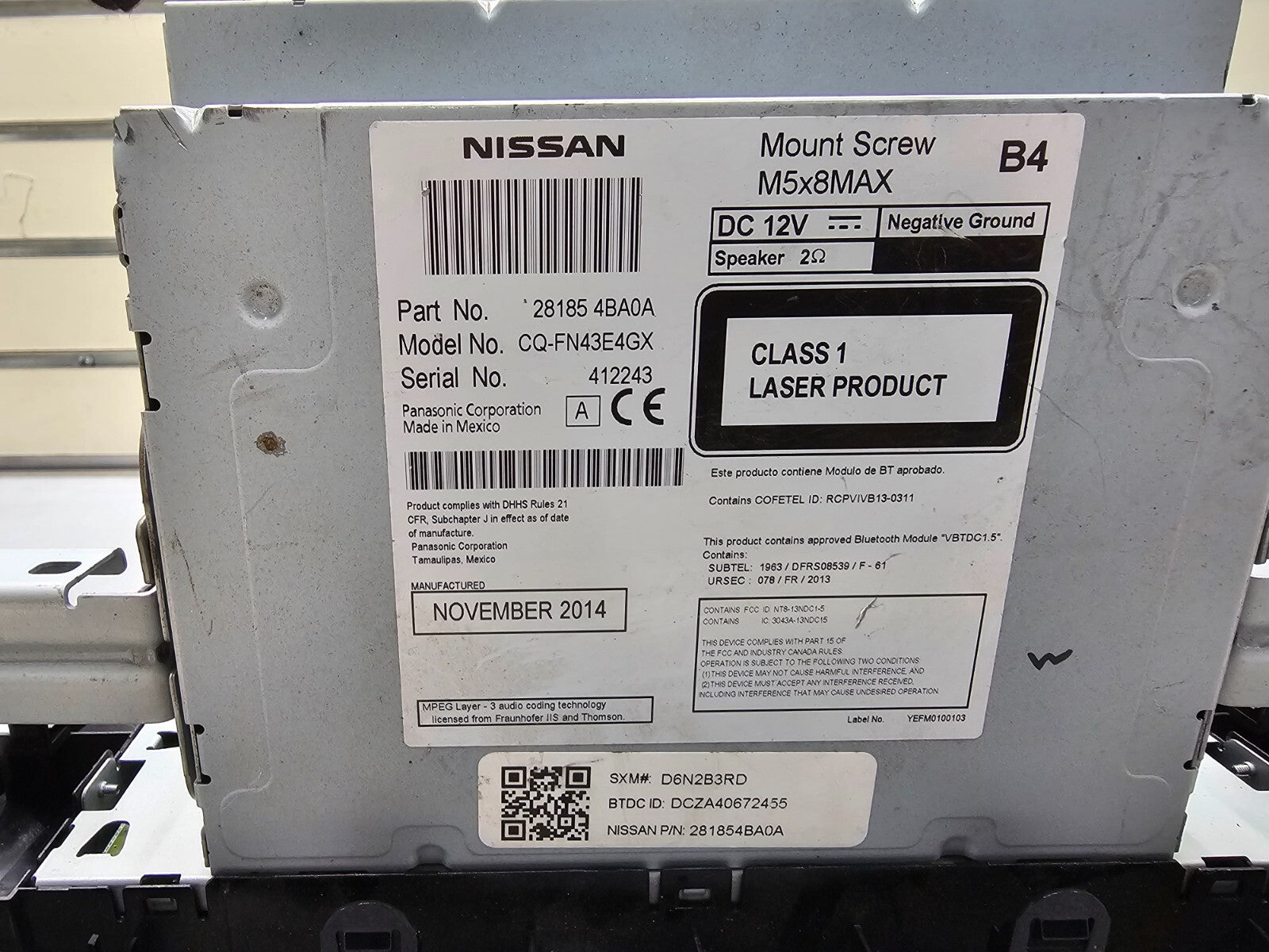 🔥14-16 Nissan Rogue AM FM CD Navigation Radio Receiver 25915-4BA0A OEM