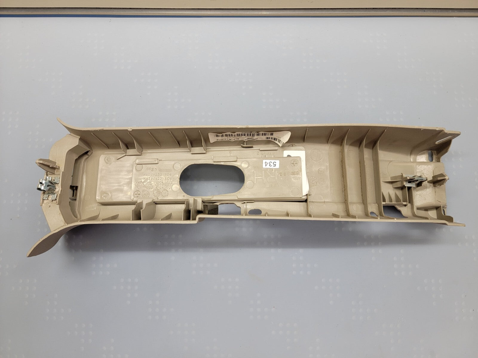 08-16 Dodge Grand Caravan Right Center Upper B Pillar Panel Trim Cover 29587 TAN