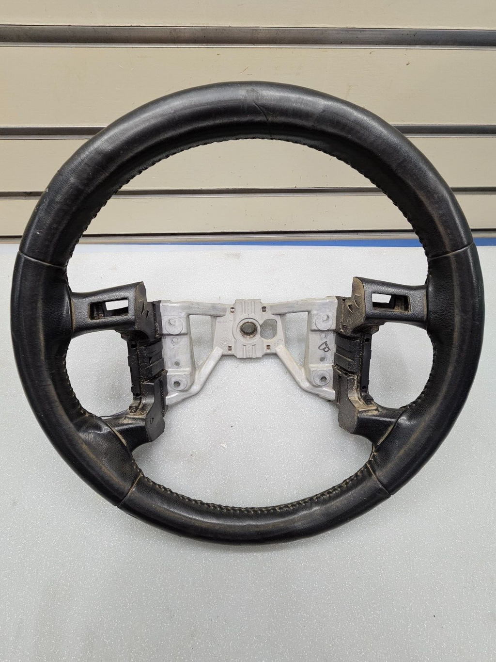 🔥1992-1996 FORD Bronco F150 F250 F350 Leather Steering Wheel w/Cruise Black