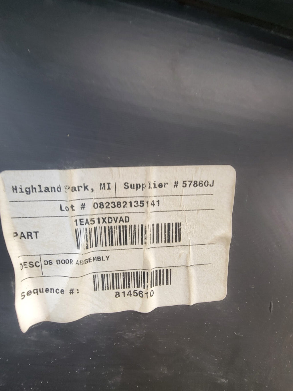 🔥2009-2012 Dodge Ram 1500 Quad Cab Black LEFT Rear DRIVER Door Trim Panel