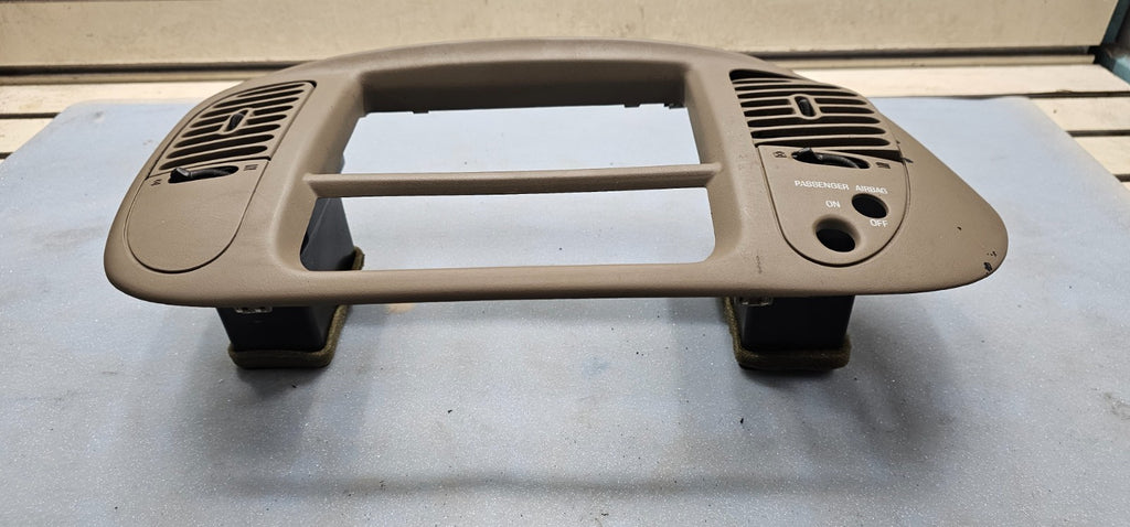 🔥97-03 Ford F150 Center Dash Radio Climate Trim Stereo BEZEL Panel TAN OEM