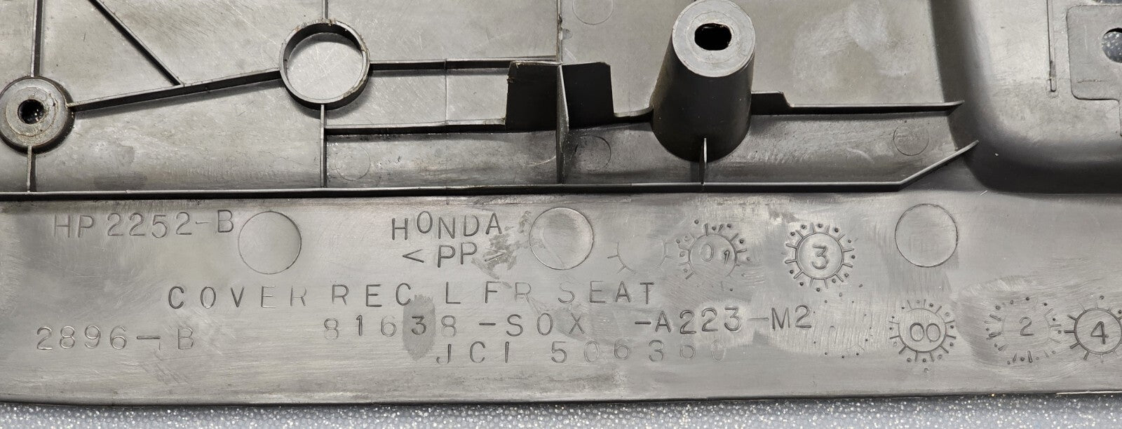 🔥2003-2008 HONDA PILOT GRAY DRIVER RECLINE POWER SEAT COVER TRIM PANEL OEM