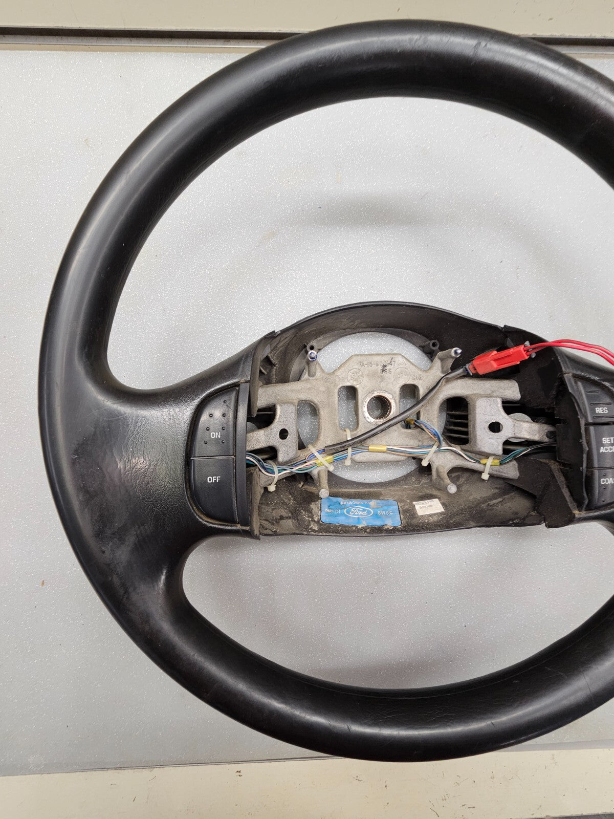 99-07 FORD F250 F350 SUPER DUTY PICKUP Steering Wheel Leather Column Black Shift