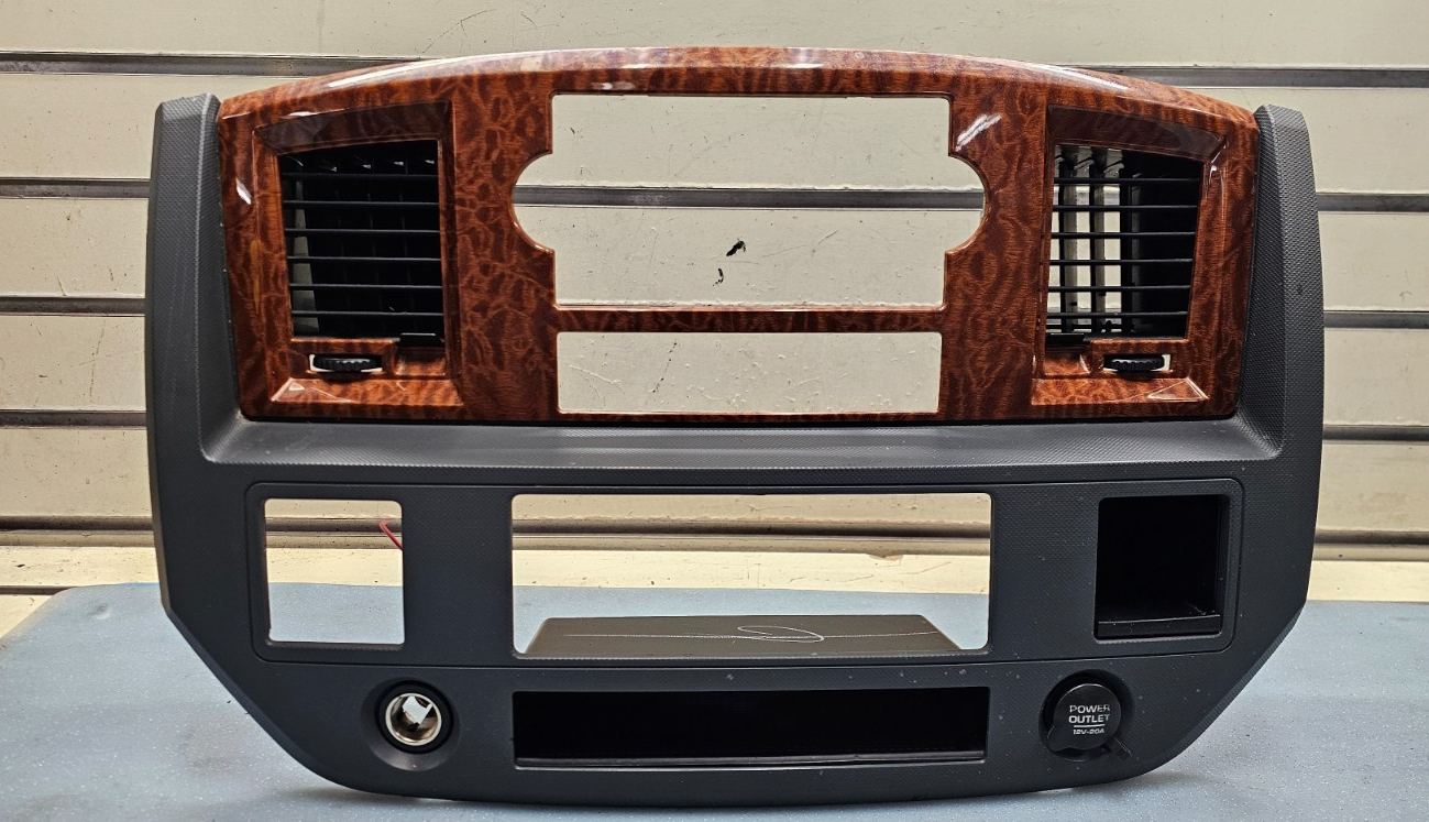 🔥06-08 Dodge RAM Dash RADIO Stereo Bezel Climate Trim Panel WOOD/DK GRAY