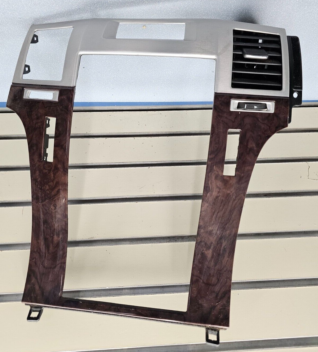🔥07-14 Escalade Dash AM FM Radio Stereo Display Trim Bezel Panel Silver/Wood
