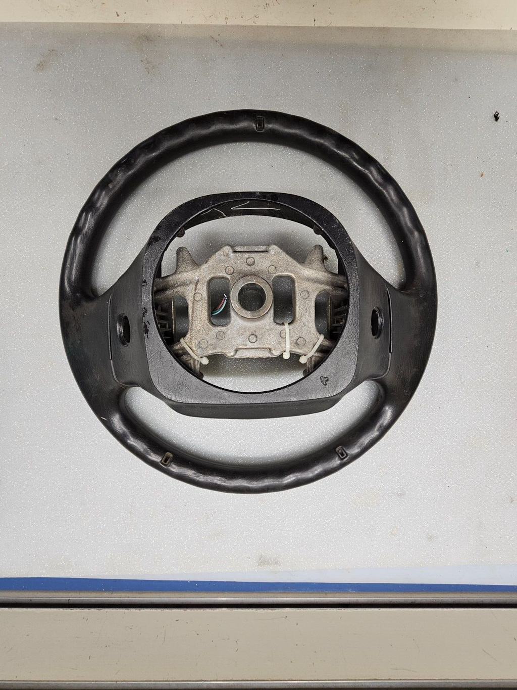 99-07 FORD F250 F350 SUPER DUTY PICKUP Steering Wheel Leather Column Shift Black