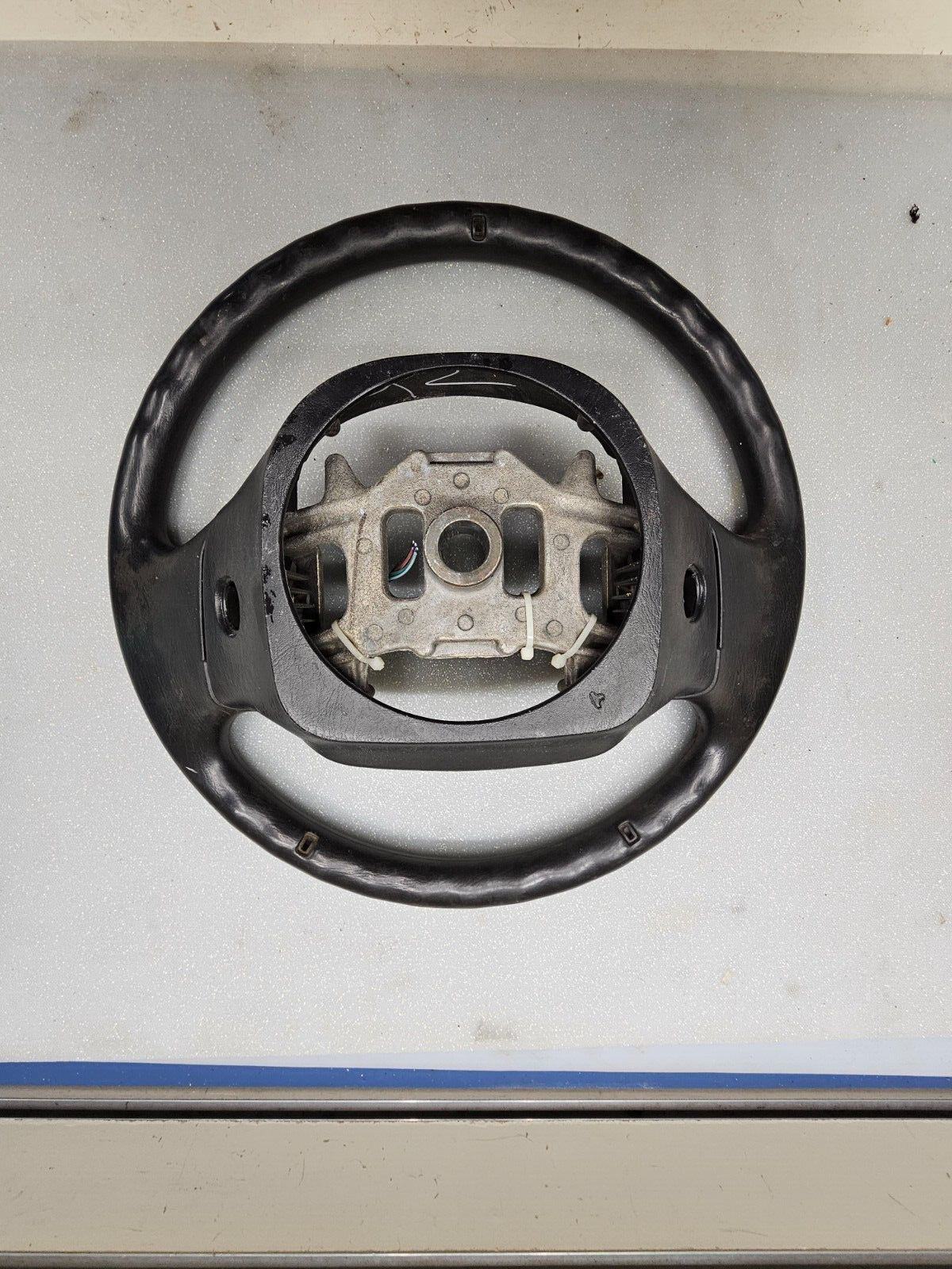 99-07 FORD F250 F350 SUPER DUTY PICKUP Steering Wheel Leather Column Shift Black