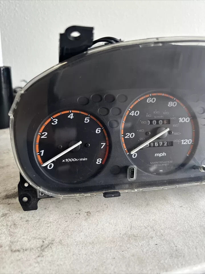 🔥97-01 Honda CRV Dash Instrument Cluster Speedometer Gauge Odometer Trim Panel