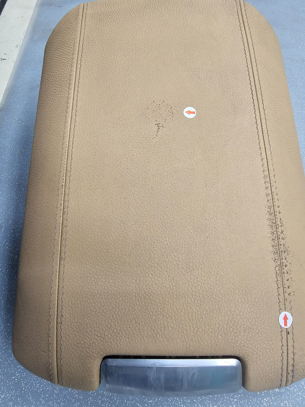 🔥11-18 PORSCHE CAYENNE FRONT CENTER CONSOLE ARM REST LID LEATHER ASSEMBLY TAN