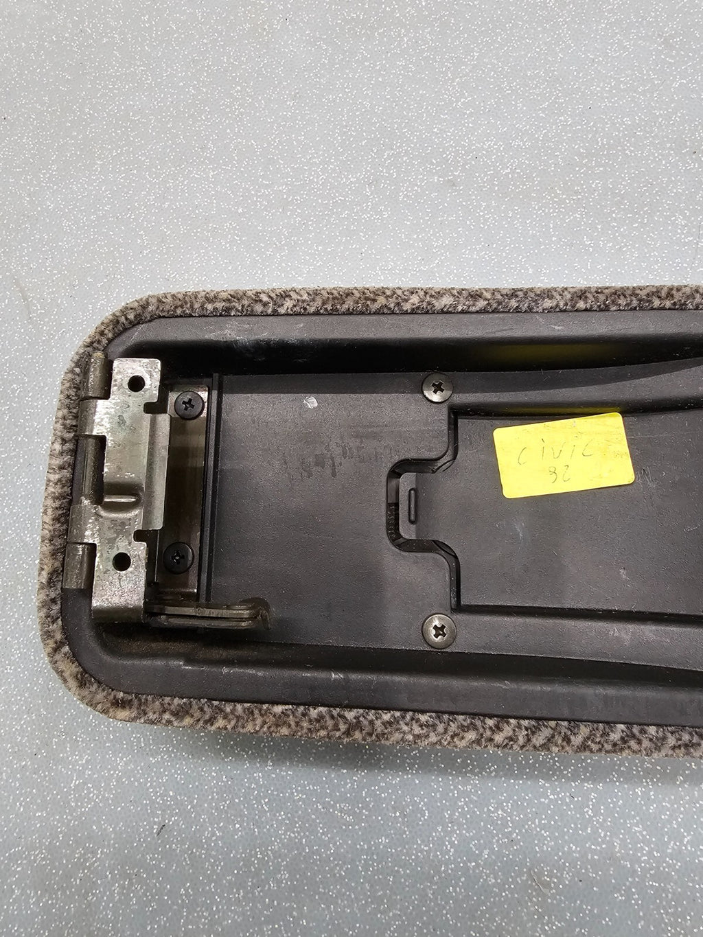 🔥96-00 Honda Civic Arm Rest Center Console Compartment Lid Cover Cloth Tan OEM