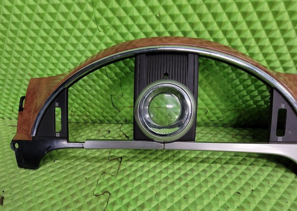 🔥08-12 BUICK ENCLAVE Center Dash Clock Instrument Panel Trim Woodgrain Silver