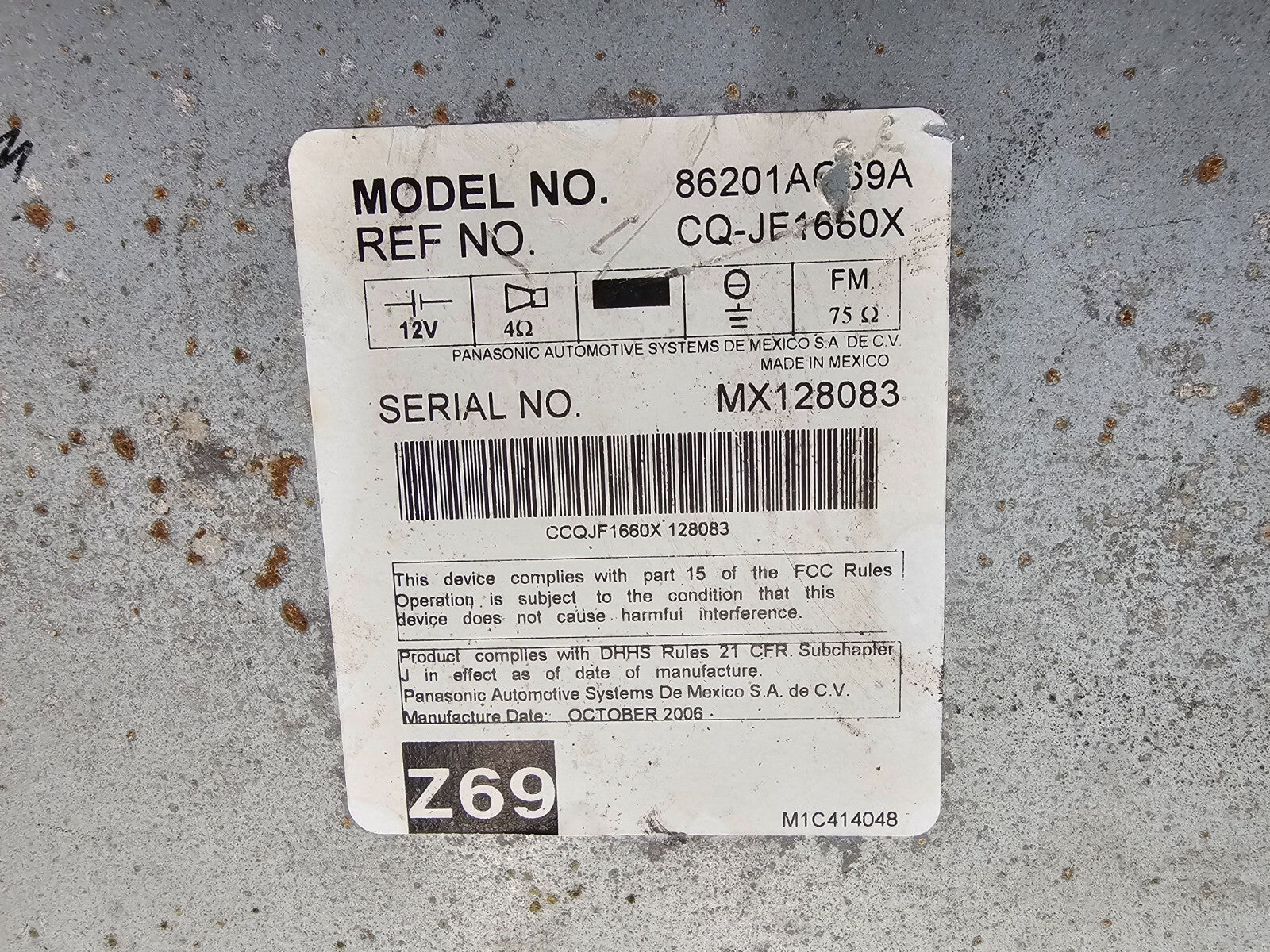 🔥2007-2009 Subaru Legacy AM FM Radio Single Disc CD Player Gray