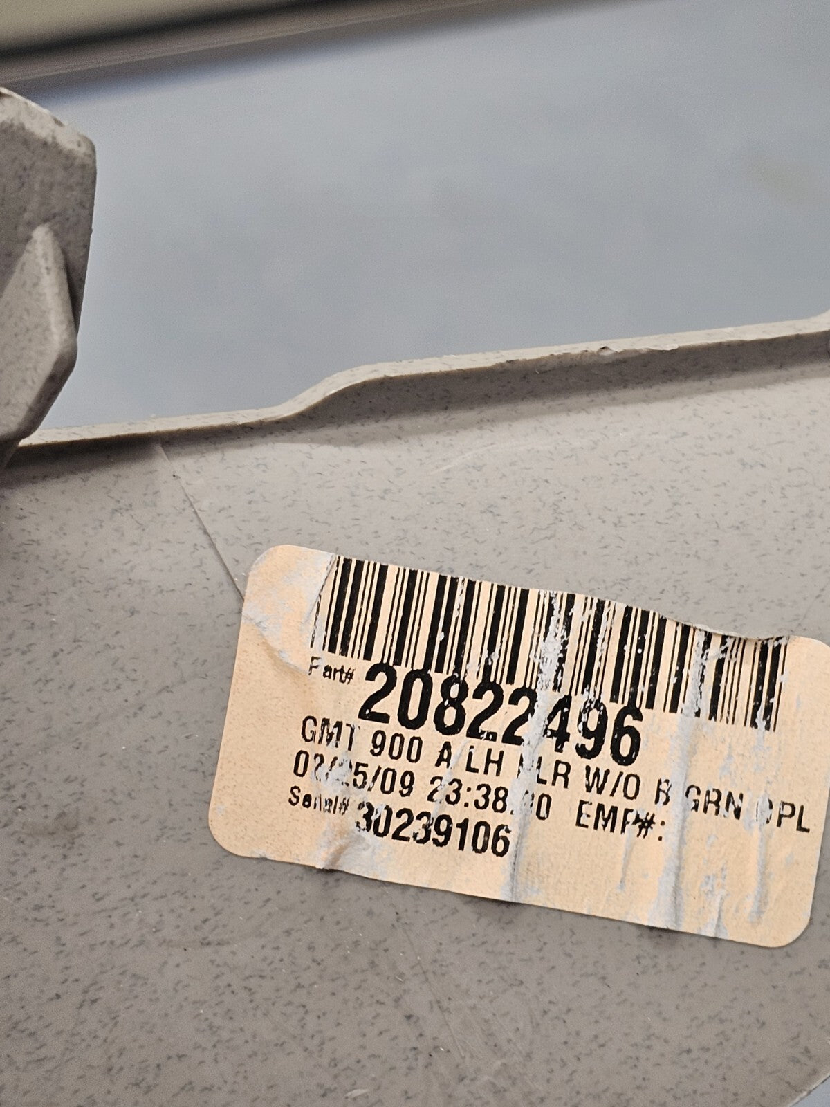 🔥07-13 Silverado Sierra A Pillar Roof Molding LEFT Driver Speak LIGHT GRAY P2