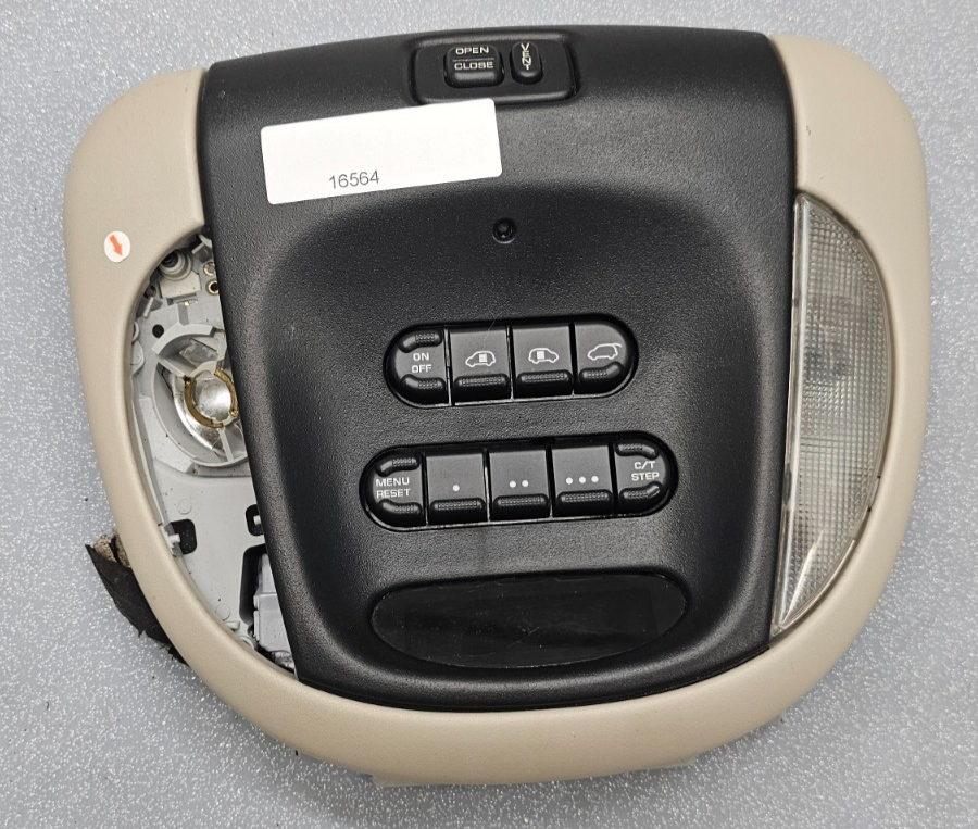 🔥01-07 Town Country Voyager Overhead Console Dome Light Lamp Storage Black/Tan