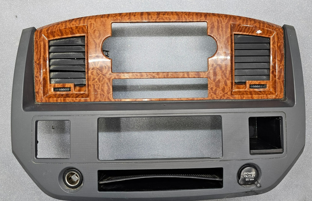 🔥06-08 Dodge RAM Dash RADIO Stereo Bezel Climate Trim Panel Grey/woodgrain
