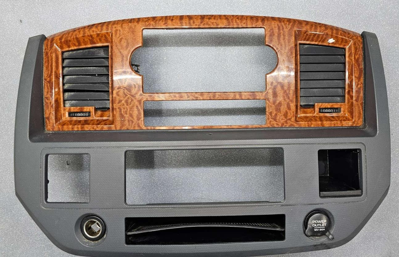 🔥06-08 Dodge RAM Dash RADIO Stereo Bezel Climate Trim Panel Grey/woodgrain