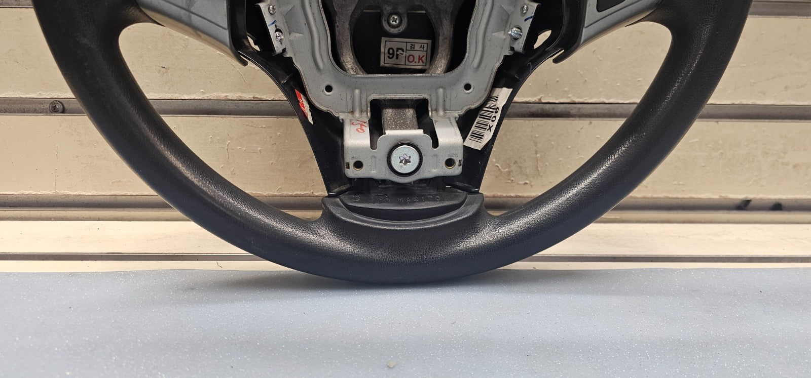 07-09 Elantra Left Driver Steering Column Wheel 9P Cruise Control Leather Black