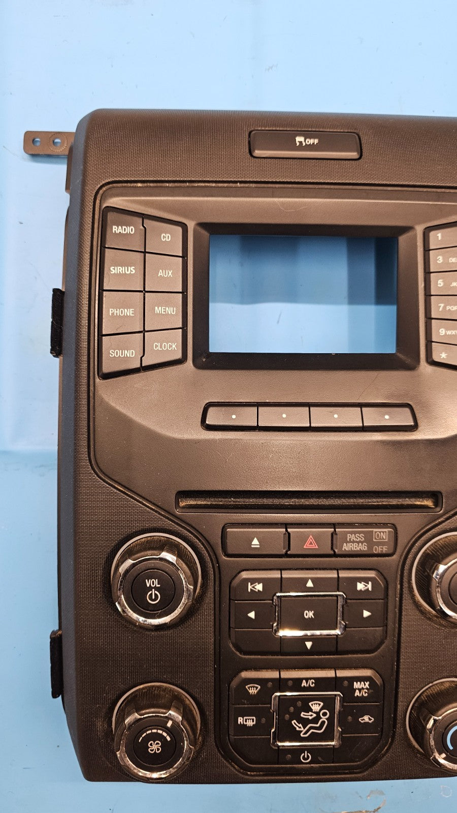 🔥13-14 Ford F150 Dash AM FM  Radio Stereo Display Climate Control Bezel Black