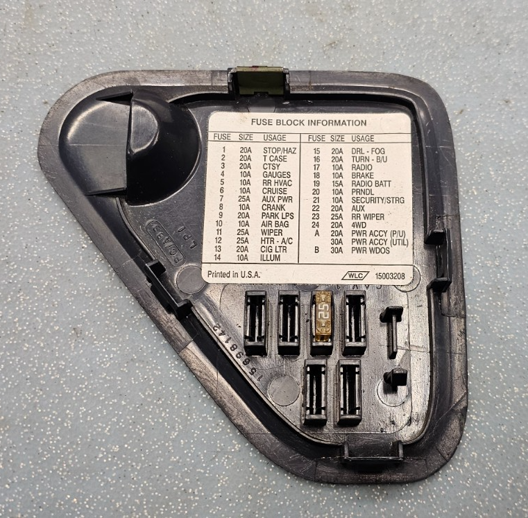 🔥95-99 Chevy GMC CK Tahoe Truck Dash Fuse Box Cover Lid Door Assembly Black