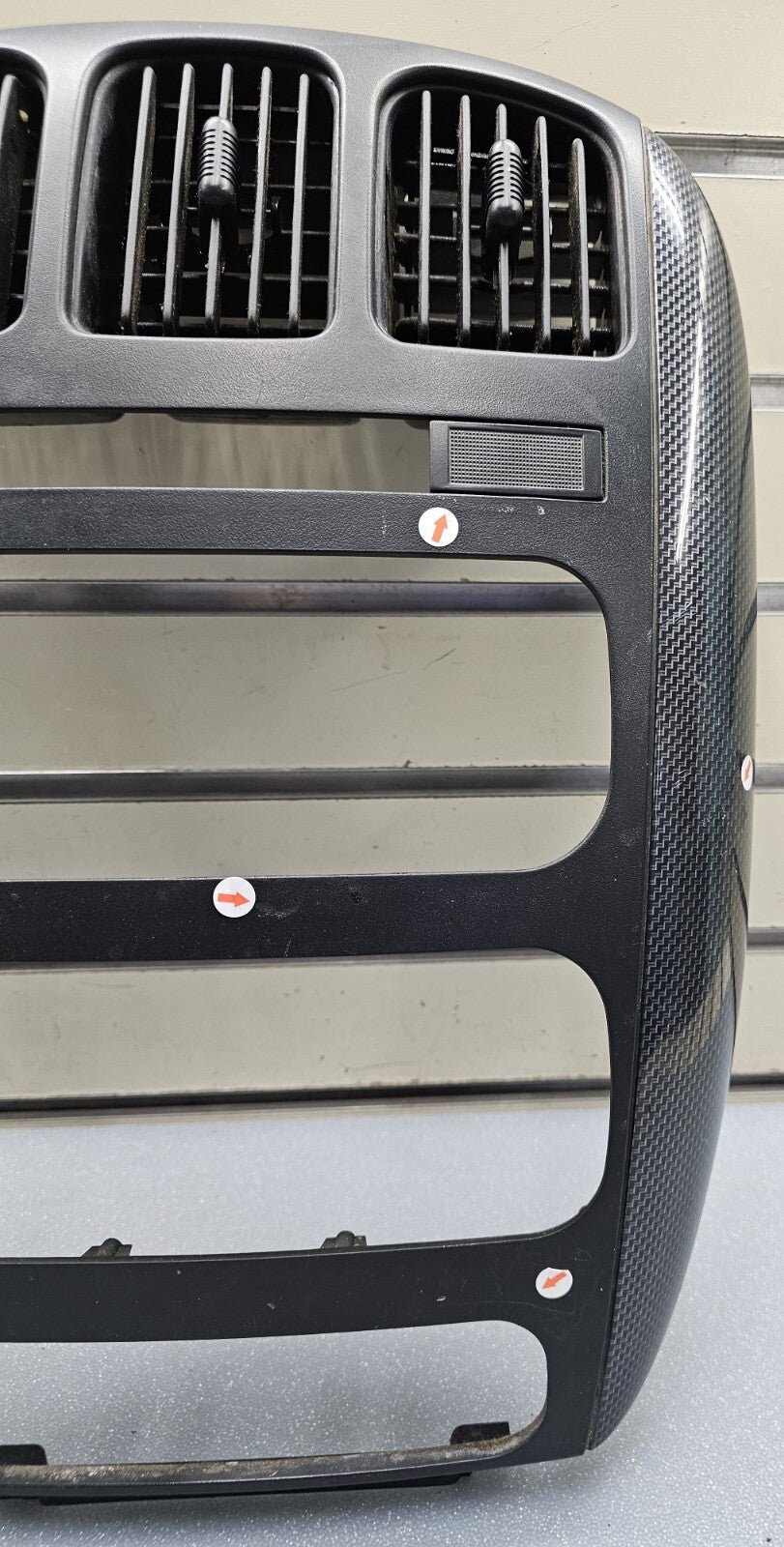 🔥01-07 Caravan Town & Country dash radio climate TRIM Bezel Carbon Fiber Black