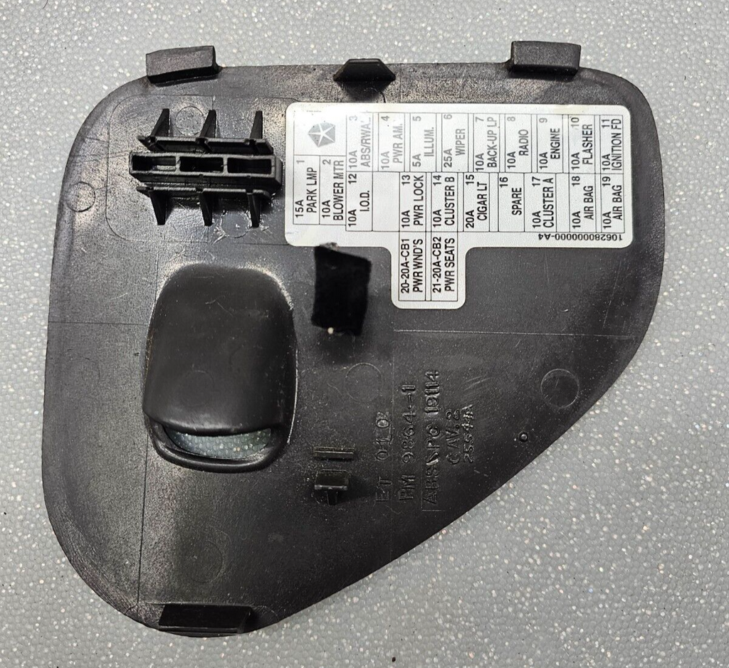 🔥98-01 Dodge RAM Fuse Box Access Door Cover Lid Cap DARK GRAY