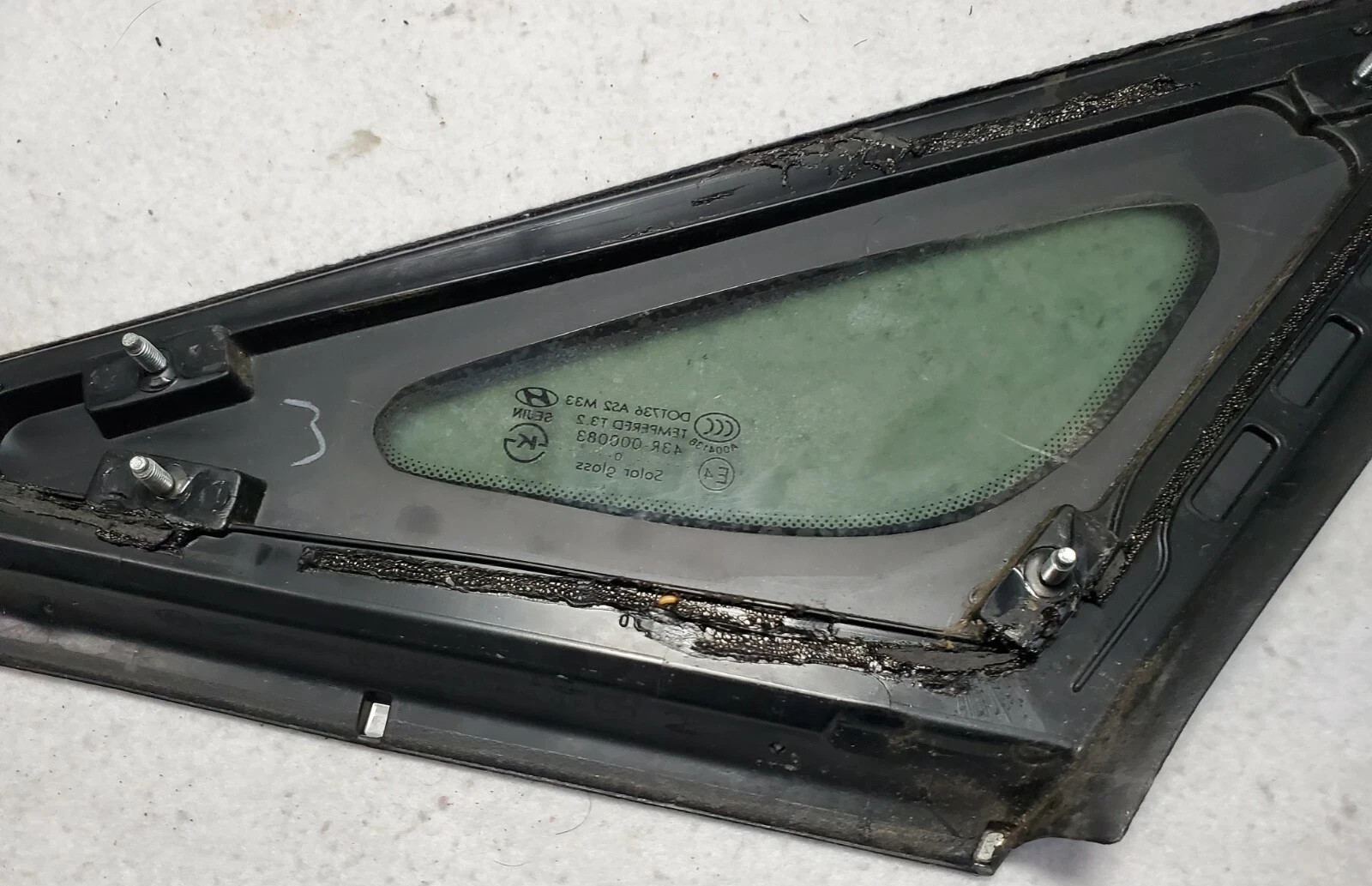 🔥11-14 Hyundai Sonata LEFT Driver Quarter Glass w/ Chrome Strip OEM
