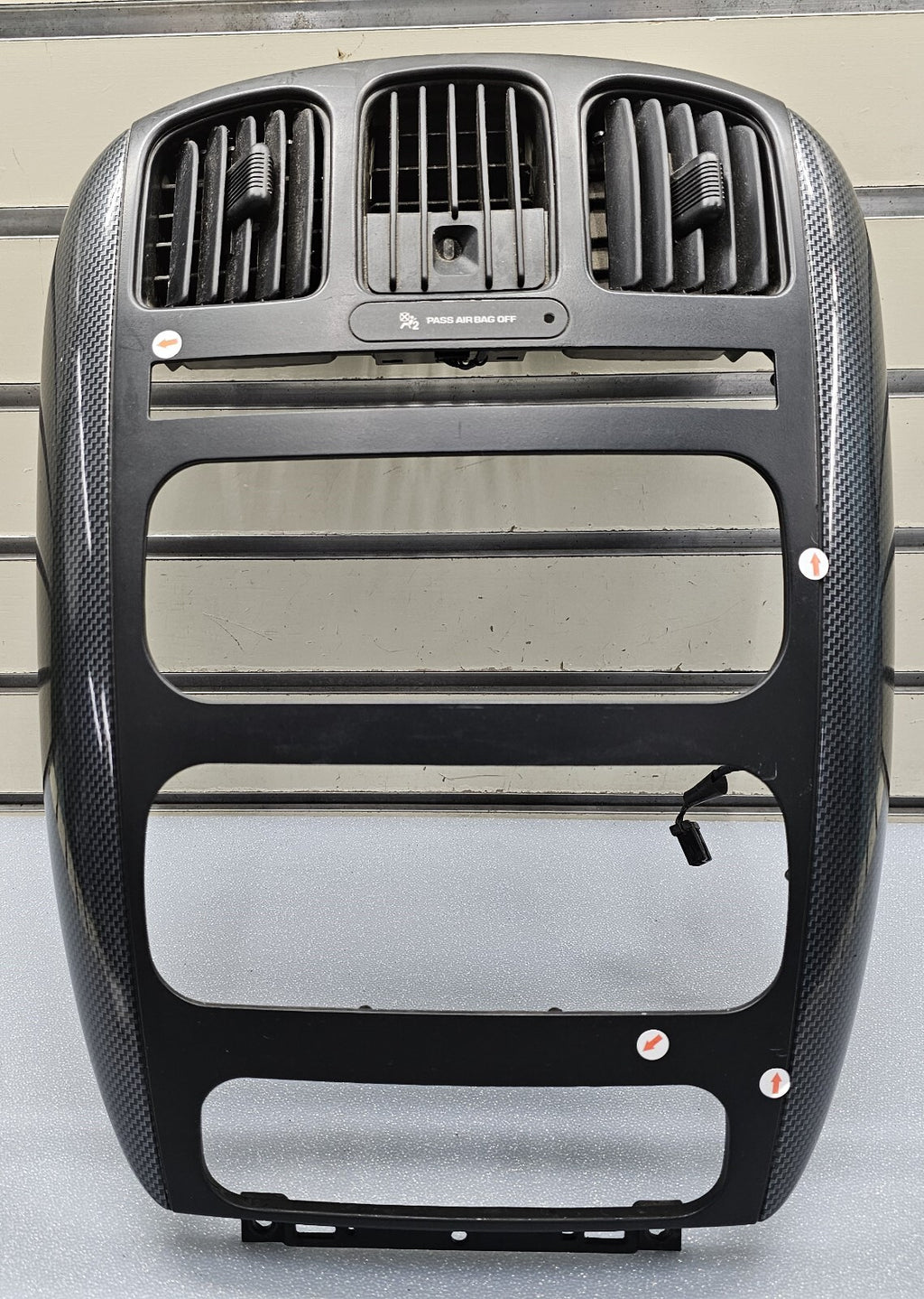 🔥01-07 Caravan Town & Country dash radio climate TRIM bezel Carbon Fiber Black