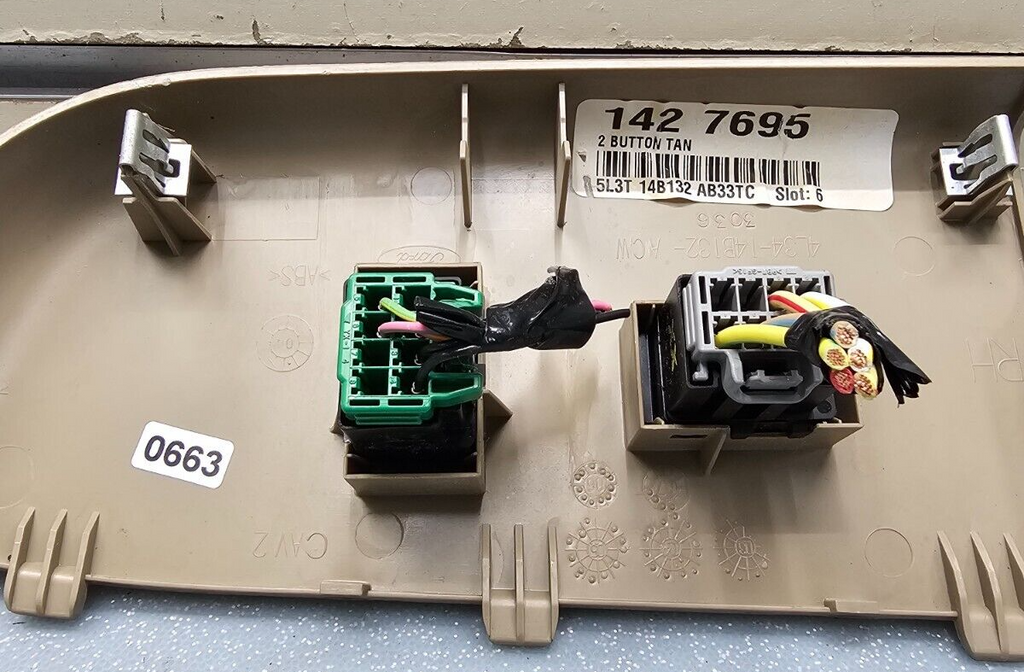 🔥04-08 Ford F150 Right Passenger Power Window 2 Door Switch Control TAN WS24
