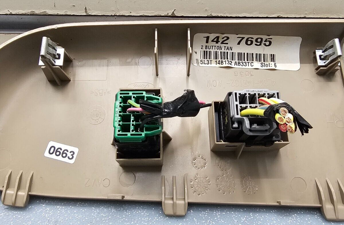 🔥04-08 Ford F150 Right Passenger Power Window 2 Door Switch Control TAN WS24