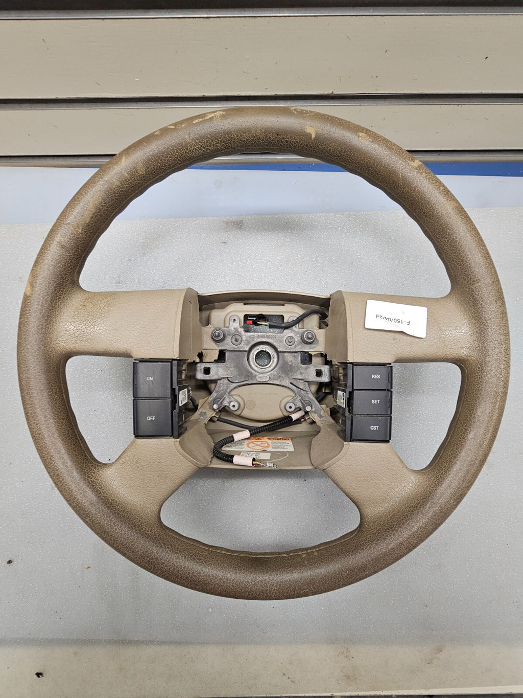 🔥2004-2008 Ford F-150 F150 Tan Leather Wrapped Steering Wheel OEM TAN