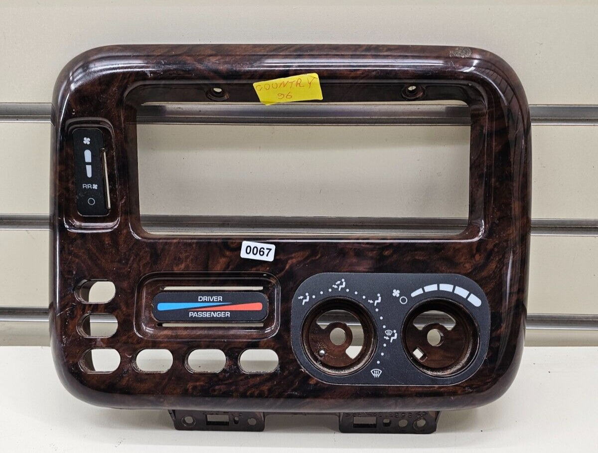 🔥96-00 Caravan Town Country Dash Climate Control Radio Bezel Trim Panel WOOD