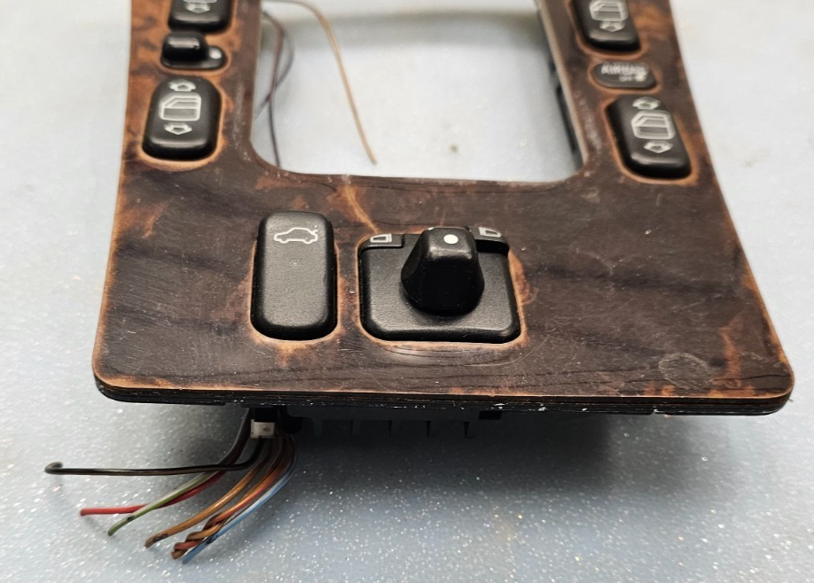 98-02 MERCEDES W210 C280 E55 C43 CENTER CONSOLE MASTER WINDOW SWITCH PANEL WOOD