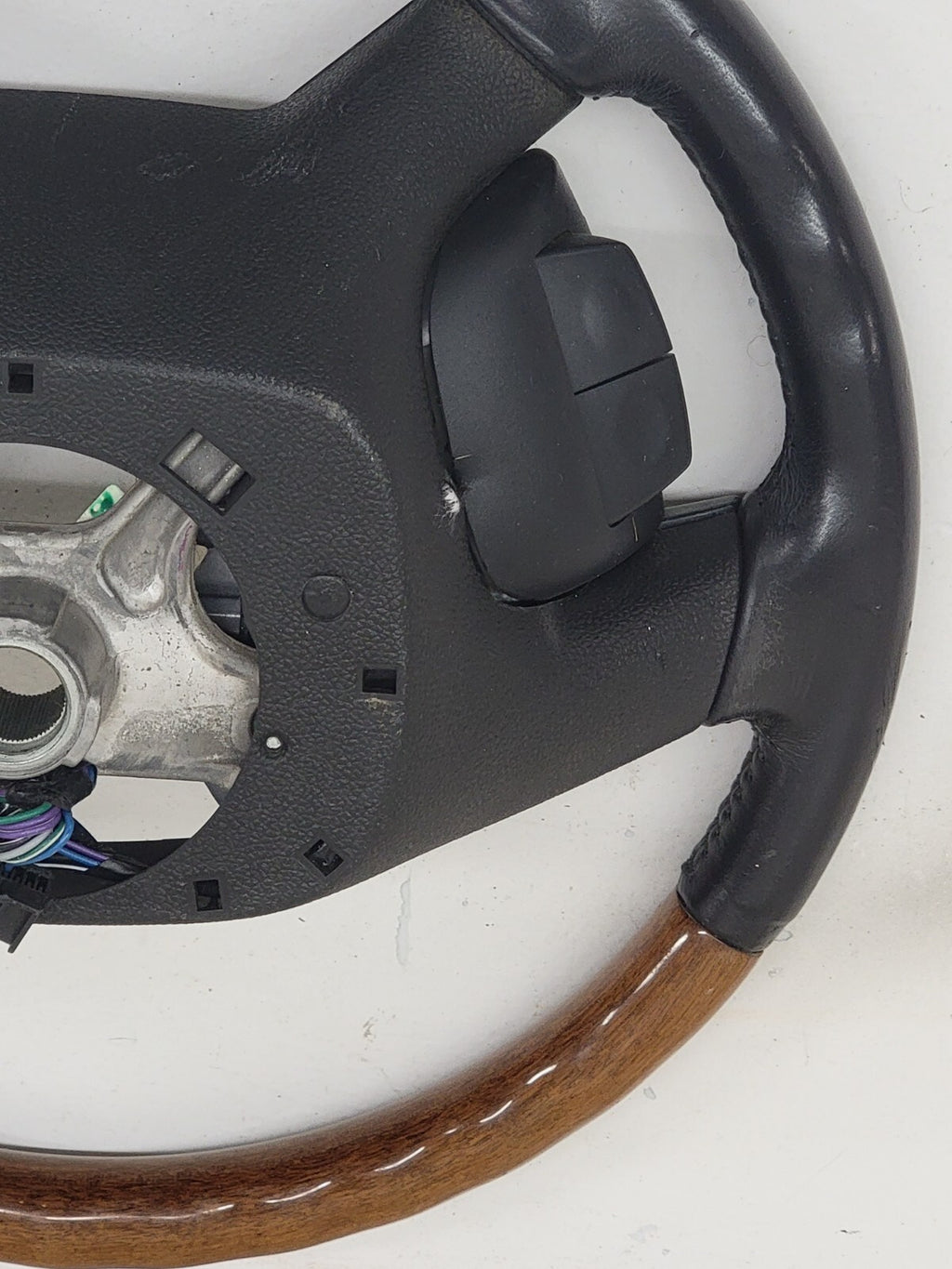 🔥2009 - 2012 Buick Enclave Woodgrain Black Leather Power Steering Wheel