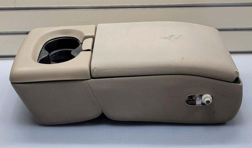 04-08 Ford F-150 Jump Seat Center Console Armrest Cup Holder Cloth light tan JS1