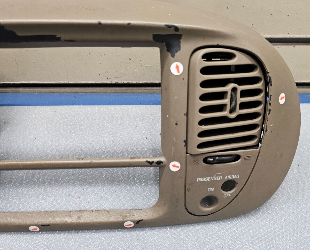 🔥97-03 Ford F150 Center Dash Radio Climate Trim Stereo BEZEL Panel Line TAN